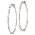 thumbnail image 3 of FJC Finejewelers 925 Sterling Silver Rhodium Plated CZ In and Out Hinged Hoop Earrings 44 x 45 mm, 3 of 6