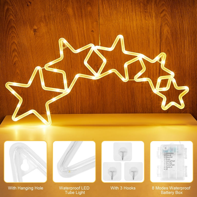 Dongpai Christmas Window Silhouette Lights, Battery Operated Hanging Christmas Window Light 8 Modes with Remote for Holiday Indoor Wall Door Glass