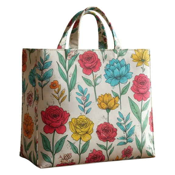 Vintage Quilted Tote Bag Women Lightweight Travel Bag Purse Cotton Shoulder Tote Bag For Shopping Grocery & Beach Bag