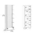 thumbnail image 6 of Depot E-Shop Venus Linen Single Door Cabinet with 5 Open Shelves and 4 Inner Shelves, White, 6 of 6