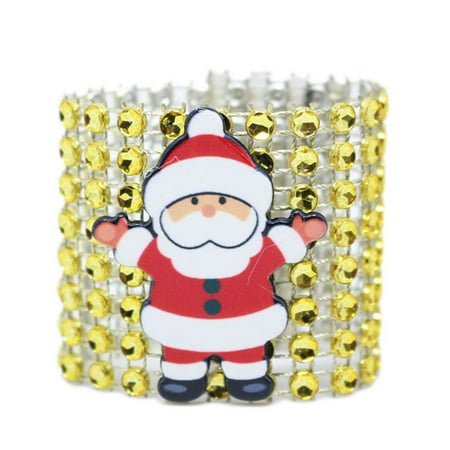 Santa Napkin Ring - KABOER Santa Claus 8 Row Net Diamond Napkin Ring Napkin Buckle Christmas Decoration