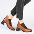 thumbnail image 6 of Journee Signature Womens Genuine Leather Stylla Square Toe Stacked Ankle Booties, 6 of 8