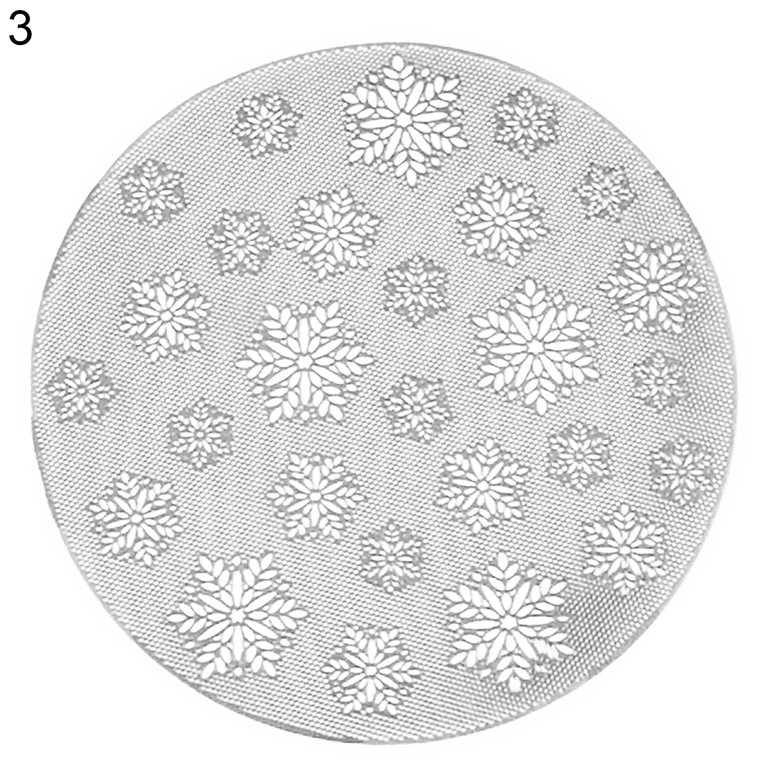 Travelwant Snowflake Placemats Silver Laminated Metallic Vinyl Festival  Table Decorations for Holiday Party Feast