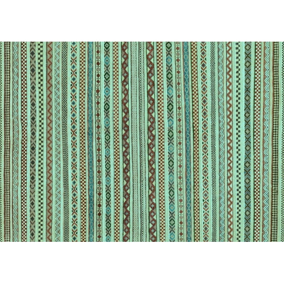 Ahgly Company Indoor Rectangle Abstract Light Blue Modern Area Rugs, 2' x 4'