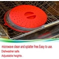 thumbnail image 5 of Vented Collapsible Microwave Splashproof Food Pot Cover, Microwave Cover for Food Splash, Dishwasher Safe, Free Silicone and Plastic, 10.43" Round(2-piece red), 2 free hooks, 5 of 5