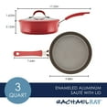thumbnail image 3 of Rachael Ray Cook + Create 3 Quart Aluminum Nonstick Saute Pan with Lid, Red, 3 of 11