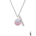 thumbnail image 2 of Delight Jewelry Silvertone Domed Multi Color CMT Silvertone Forever Bar Charm Necklace, 23", 2 of 4