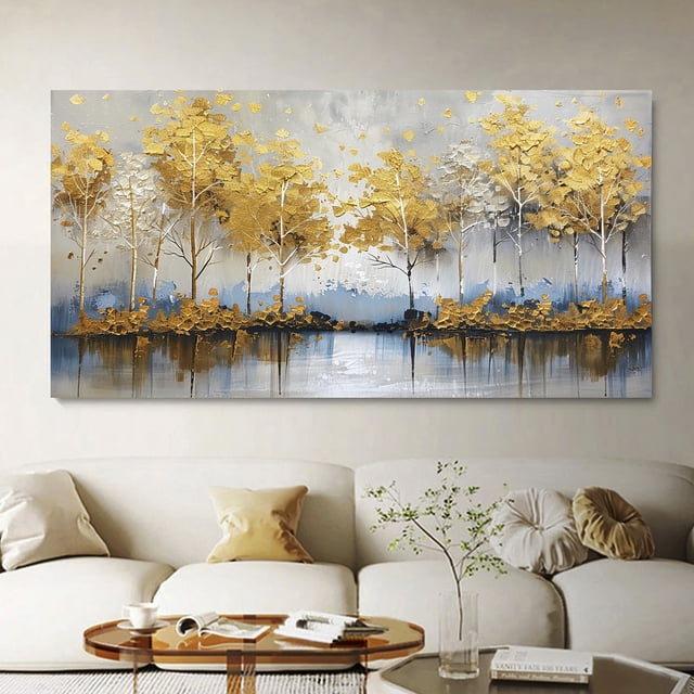 Cuadro Decorativo Arbol De La Vida Estilo Dorado Moderno Hd