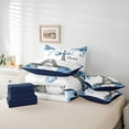thumbnail image 6 of Homewish Romance Paris 7 Pieces Bedding Comforter Set,Eiffel Tower Full Bedding Set,Blue White Fitted Sheet Flat Sheet For Girls Kids,Microfiber Bedroom Decor Reversible, 6 of 8