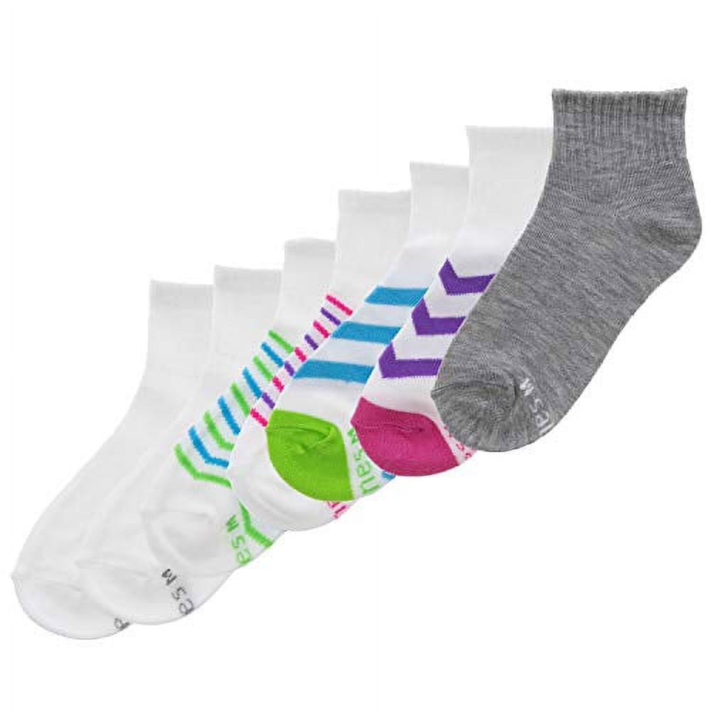 Hanes Girls Premium 6 Pack Athletic Ankle Socks, L, Assorted - image 2 of 2