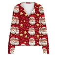 thumbnail image 5 of LOVZFMLL Cardigan pour Femmes Imprimé de Noël Cardigan Décontracté Veste à Boutons, 5 of 5