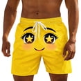 thumbnail image 2 of hlysgo Men's 9 Inch Beach Shorts with Pockets Funny Graphic Printed Swim Trunks Summer Swim Trunks Casual Board Shorts Swimwear Yellow M, 2 of 8