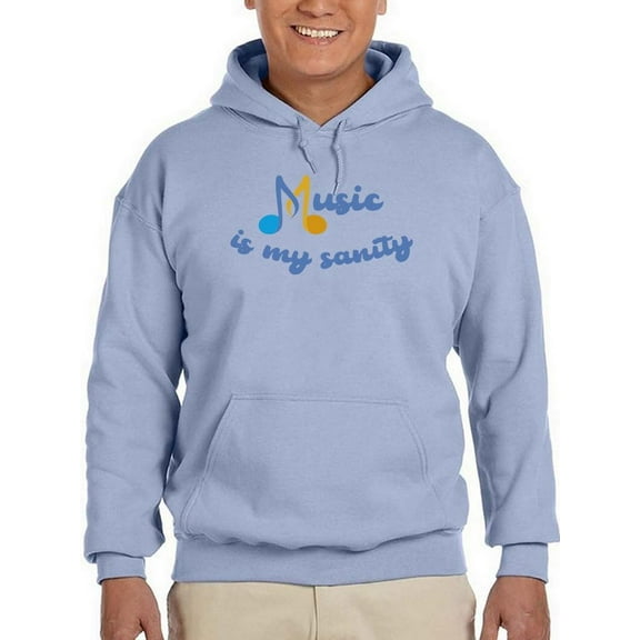 Music Is Sanity Quote Hoodie Men -Smartprints Designs, Male 3X-Large