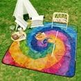 thumbnail image 6 of Colorful Tie Dye Vortex Picnic Blanket Waterproof Outdoor Beach Blanket Hand-held Pad Suitable for Travel, Camping, Beach, Family Gatherings, 6 of 7