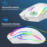HXSJ T69 2.4G Wireless Mechanical Mouse RGB Gaming Mouse Ergonomic 7 Programmable Buttons 4800DPI Mouse for Office Gamer