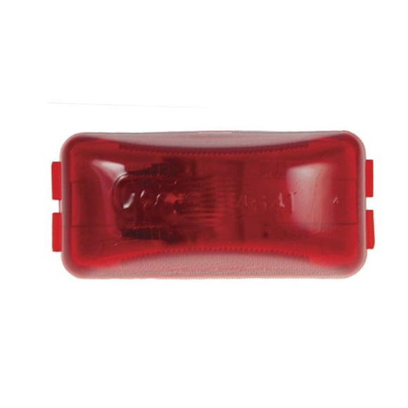 Grote Industries Clearance Light 46412 Incandescent; Rectangular; Red Lens; White Polycarbonate Housing