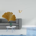 thumbnail image 2 of Esculturas de pared de hojas,Esculturas de pared de hierro forjado con hojas de ginkgo,Escultura de pared con hojas de ginkgo para colgar,Figura de pájaros,Figura de pájaro dorado,decoración, 2 of 8