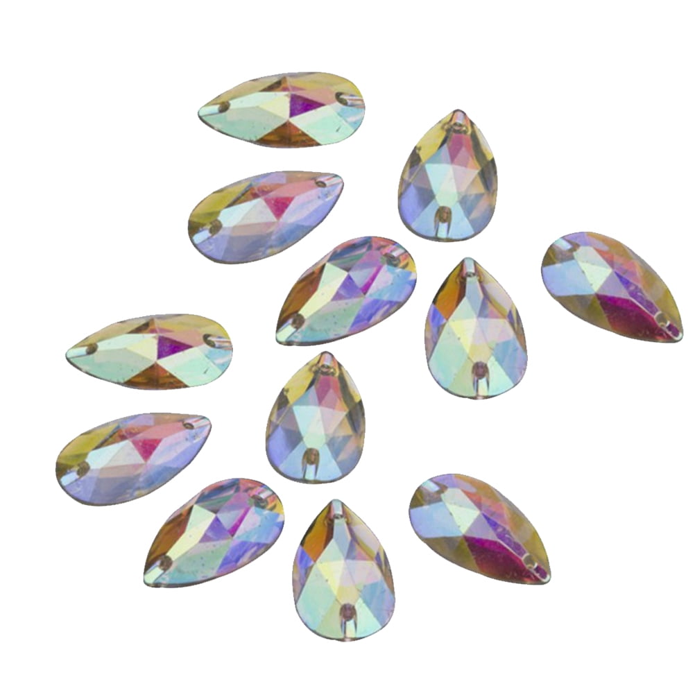 Rhinestones Sewing Crystal Teardrop Sewresin Diy Beads Flatcrystals Gems Stones Acrylic Flatback