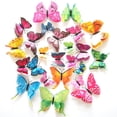 thumbnail image 3 of 12 Pcs Double-decker DIY 3D Artificial Butterflies Stickers for House Home Refrigerator Tile Decor Removable Waterproof Self-Adhesive, 3 of 6