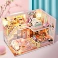 thumbnail image 1 of creativo miniatura DIY, muebles con luz, , ensambje de modelo de con adornos con cubierta a prueba de CUTICAT casa de muñecas en miniatura, 1 of 8