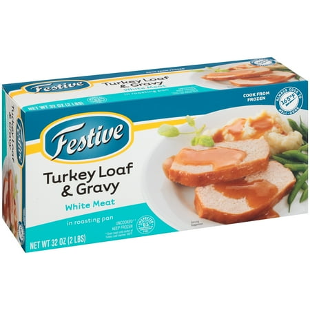 Festive White Meat Turkey Loaf & Gravy in Roasting Pan 32 oz. Box
