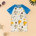 thumbnail image 2 of KPOPLK Baby/Toddler Boy Swimsuit, Short Sleeve One Piece Zipper Rash Guard Sunsuit with UPF 50+ Sun Protection(Beige,2-3 Years), 2 of 4