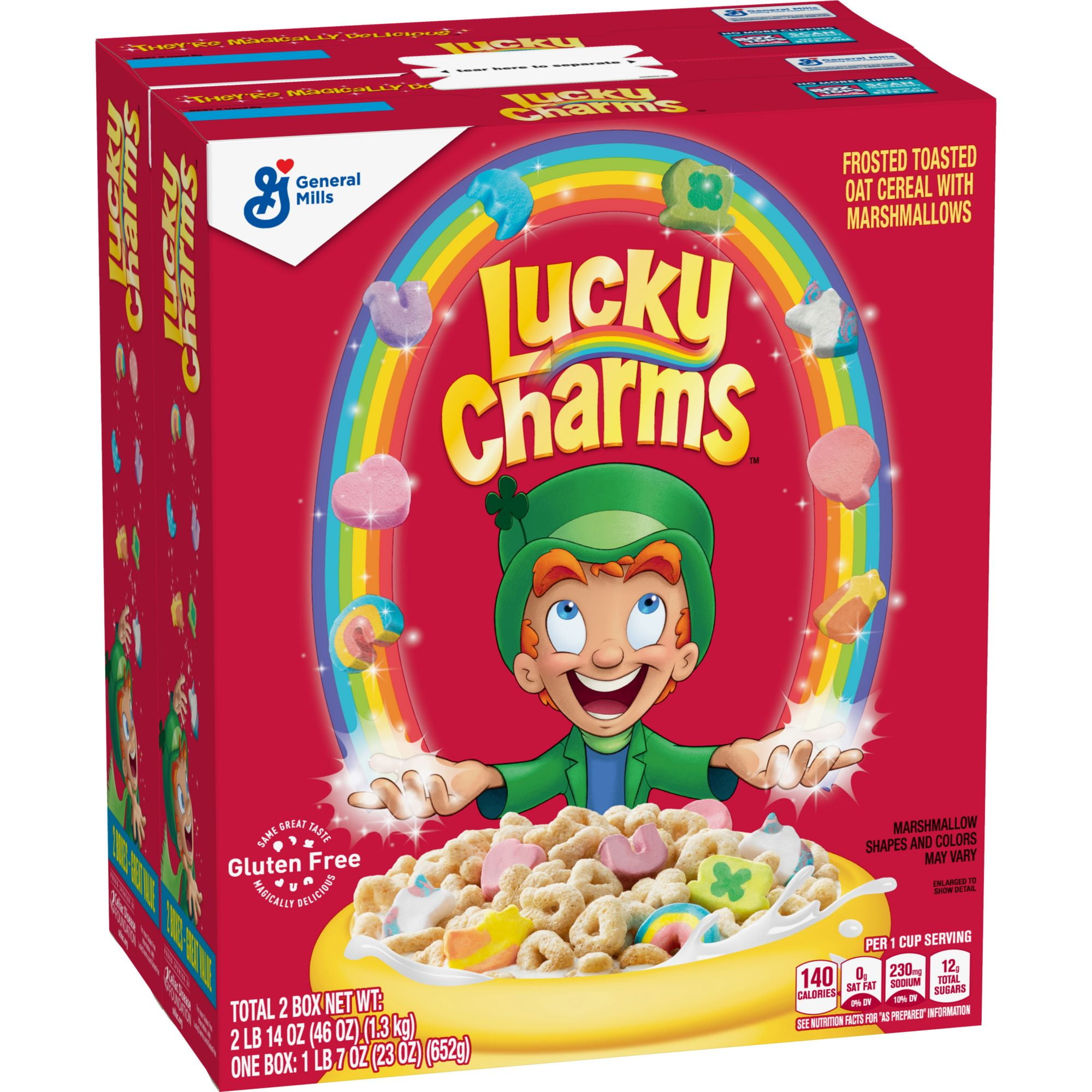 General Mills Lucky Charms, Mixed Flavor 46 oz.- Packaged Breakfast Cereals