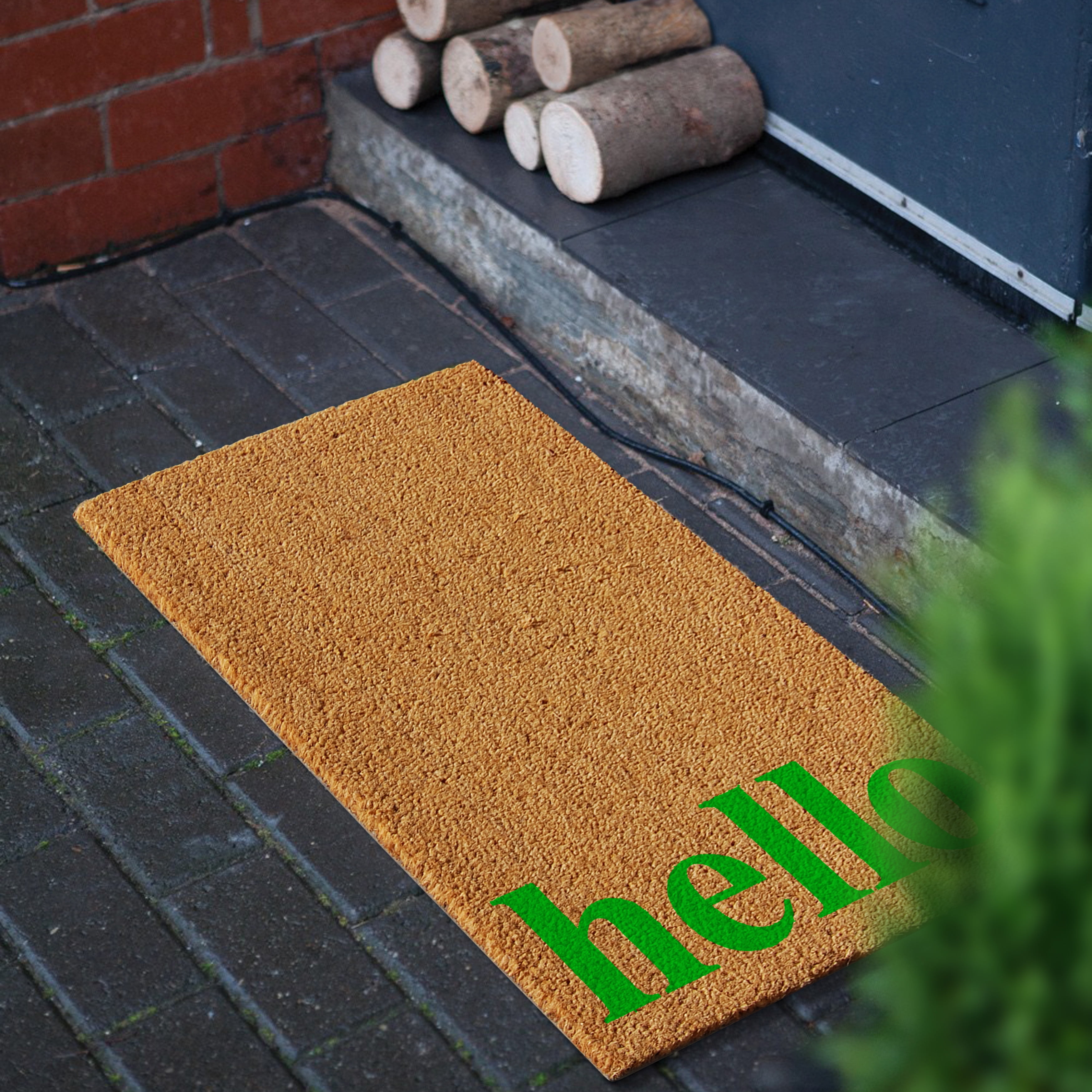 Entryways Ellipse Recycled Rubber/Coir Doormat (24 Inches x 36 inches)