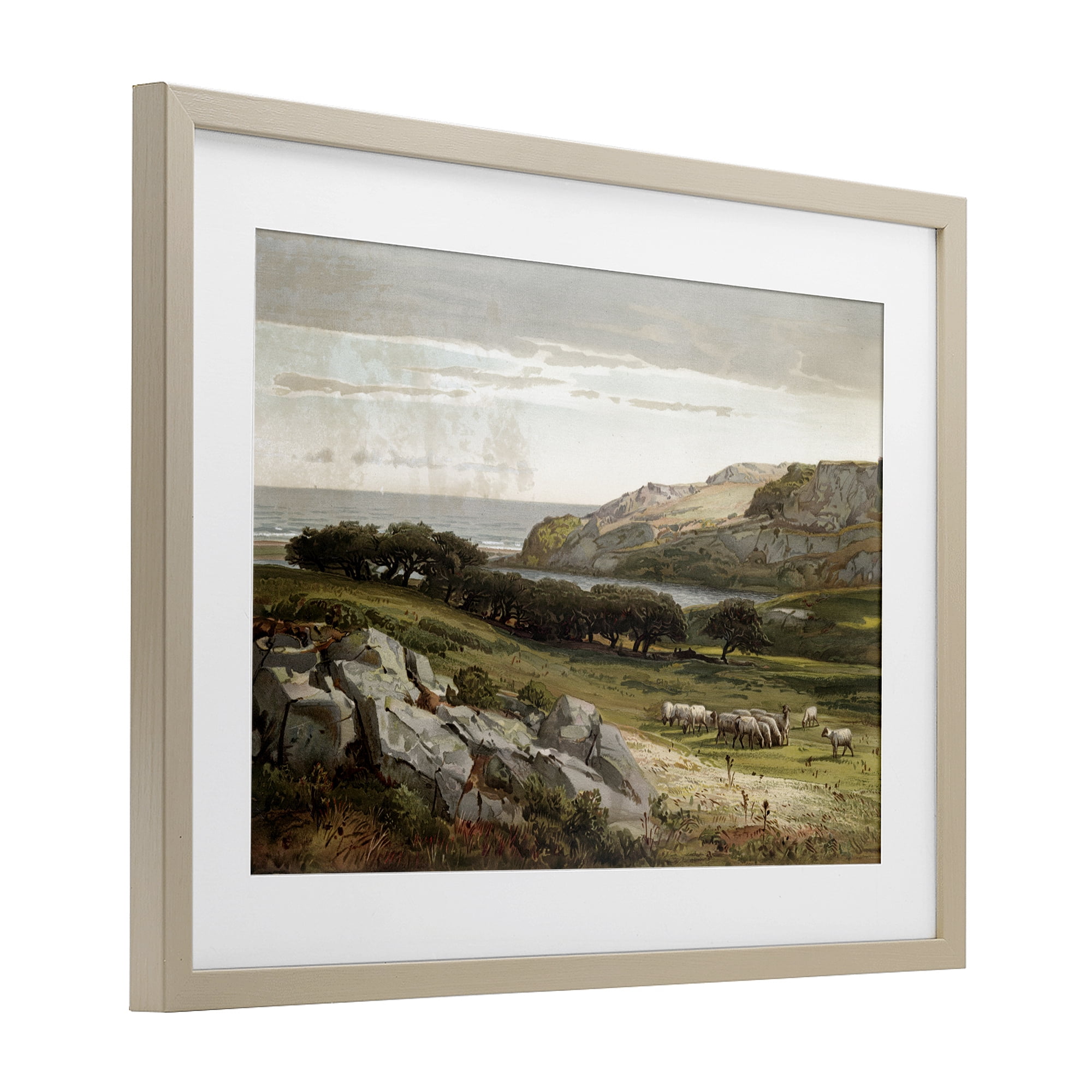 Stupell Industries Sheep in Passionate Landscape Birch Framed Print Under Glass, design by Lula Bijoux & co.