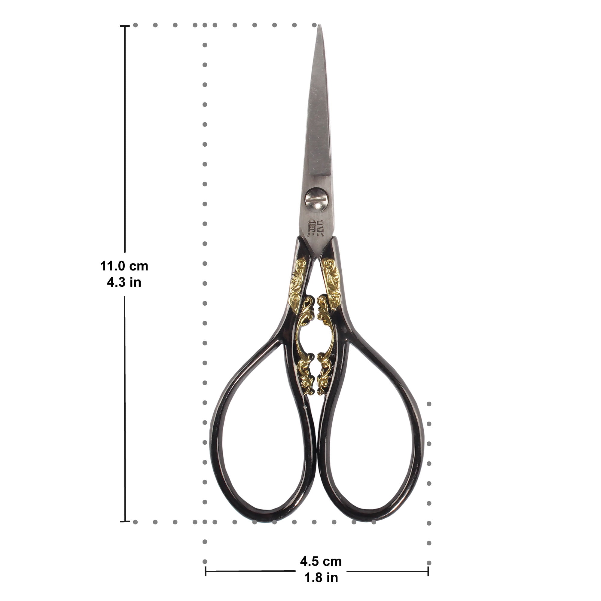 JubileeYarn Scrollwork Embroidery Craft Scissors - Black - 10 Pairs
