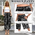 thumbnail image 4 of VDJ Women Summer Capri Pants High Waisted Straight-Leg Flowy Pants Lightweight Pull on Capris Trousers with Pockets Size L, 4 of 8