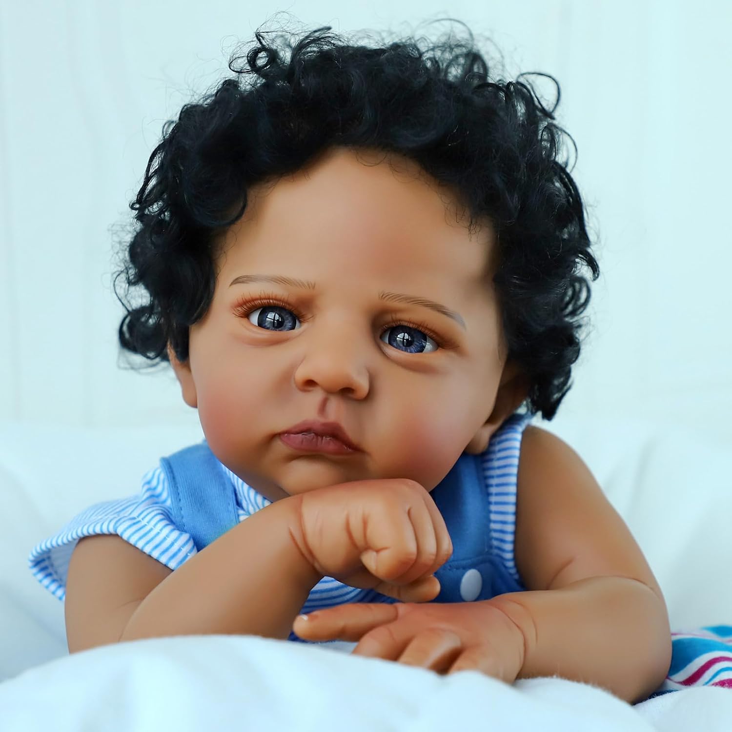 Reborn Baby Dolls Black- 20 Inch Realistic African American Newborn Doll Lifelike Weighted Soft Body Real Life Baby Dolls Gift