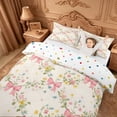 thumbnail image 3 of meiyoeat Colorful Cute Floral Bedding For Girls,Pink Ribbon Bow Duvet Cover Full For Kids,Reversible,3pcs(No Comforter), 3 of 6