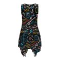 thumbnail image 6 of HELLHERO Math Science Doodle Pattern Summer Sleeveless Dress, Side Pockets Sleeveless Sundress Irregular Hem Crew Neck Ladies Irregular Hem Casual Dress for Party, 6 of 8