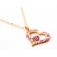 thumbnail image 3 of Red Hound Auto Gold Bling Double Heart Mirror Car Charm Hanger Ornament Pink Rhinestones with Chain, 3 of 5