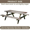 thumbnail image 3 of MesaSe 3 Pcs Picnic Table Cover and Bench Covers Set Polyester Fitted Camping Table Cover Waterproof Picnic Table Cover with Bench Covers Natural Wood Grain Camping Tablecloth for Barbecu, 3 of 10