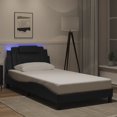 thumbnail image 3 of vidaXL Bed Frame with LED Lights Black 100x190 cm Faux Leather, 3 of 5