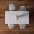 thumbnail image 7 of Morden Fort 71" Dining Table Set for 4, White Marble Top Dining Table with 4 Armless Grey Boucle Chairs for Kitchen, Dining Room, Restaurant, Conference Room, 7 of 7