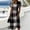 Black, variant on Women's Plaid & Geometric V-Neck Midi Dress - Short Sleeve Ruched Waist A-Line Dress - Retro Smart Casual Summer Dress for Campus, Work, and Daily WearYellow XXXL