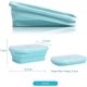 thumbnail image 3 of Fiambrera plegable de silicona, 3 unidades, 1200 ml, soporte plegable, contenedores de almacenamiento de alimentos de silicona, comida de silicona multicolor plegable (azul, rosa, verde), 3 of 5