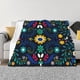 thumbnail image 1 of Fotbe Colorful Mexican Flower Manta de Franela con Estampado, Manta Ultrasuave para Cama, Sofá, Auto, Hipoalergénica y Antibolitas-60"x50", 1 of 6