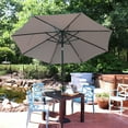 thumbnail image 5 of Sunnydaze 96" Gray Solid Octagon Market Umbrella with Solar LED Lights and Push-Button Tilt, 5 of 13