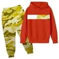 thumbnail image 4 of Girls Outfit Set Long Sleeve Oversized Hooded Sweatshirt Camo Print Pants Children Sports Loose Autumn Outfits, 4 of 4