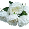 thumbnail image 2 of Artificial flowers,Flowers Vintage Artificial Flower Long Stem Weather 5 Heads Wedding Bouquet Peony Faux Silk Flower Home Decor Rose Red, 2 of 9