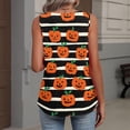thumbnail image 4 of Hearthz Halloween Women Tank Tops Pumpkin Graphic Womens Sleeveless Tops V Neck Pleated Tunics Tops for Women, 4 of 4