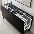 thumbnail image 5 of Black Grey Geometric Table Runner 72 Inches Long, Gray Abstract Striped Art Kitchen Coffee Dining Table Decoration for Home Party Birthday Wedding Home Decor 14x72 Inches, 5 of 8