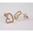 thumbnail image 4 of 1Ct Round Cut Simulated Diamond Heart Shape Screw Back Women's Heart Stud Earring 14K Yellow Gold Plated 925 Silver, 4 of 4