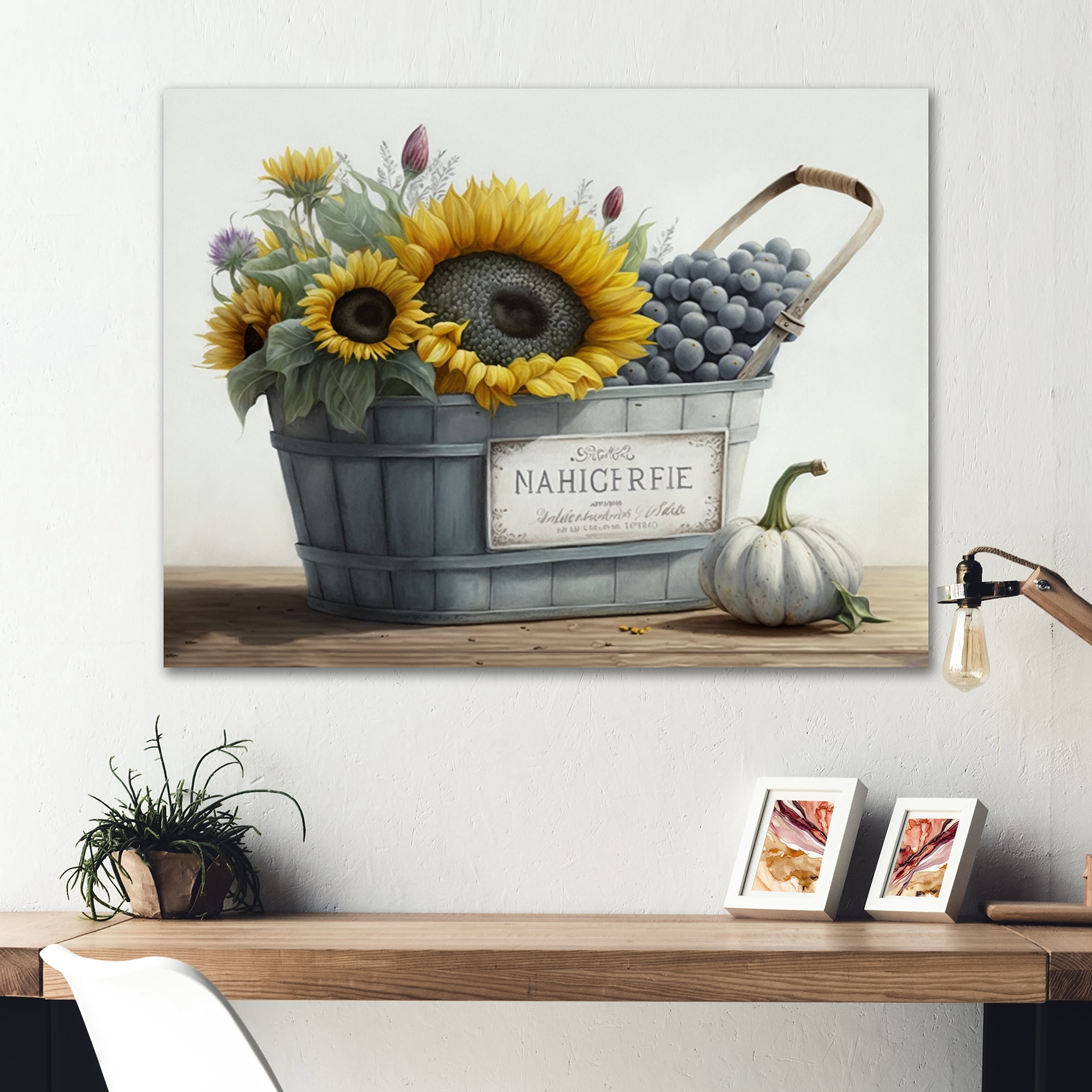 Designart Fruit And Flowers In Basket I Canvas Wall Art