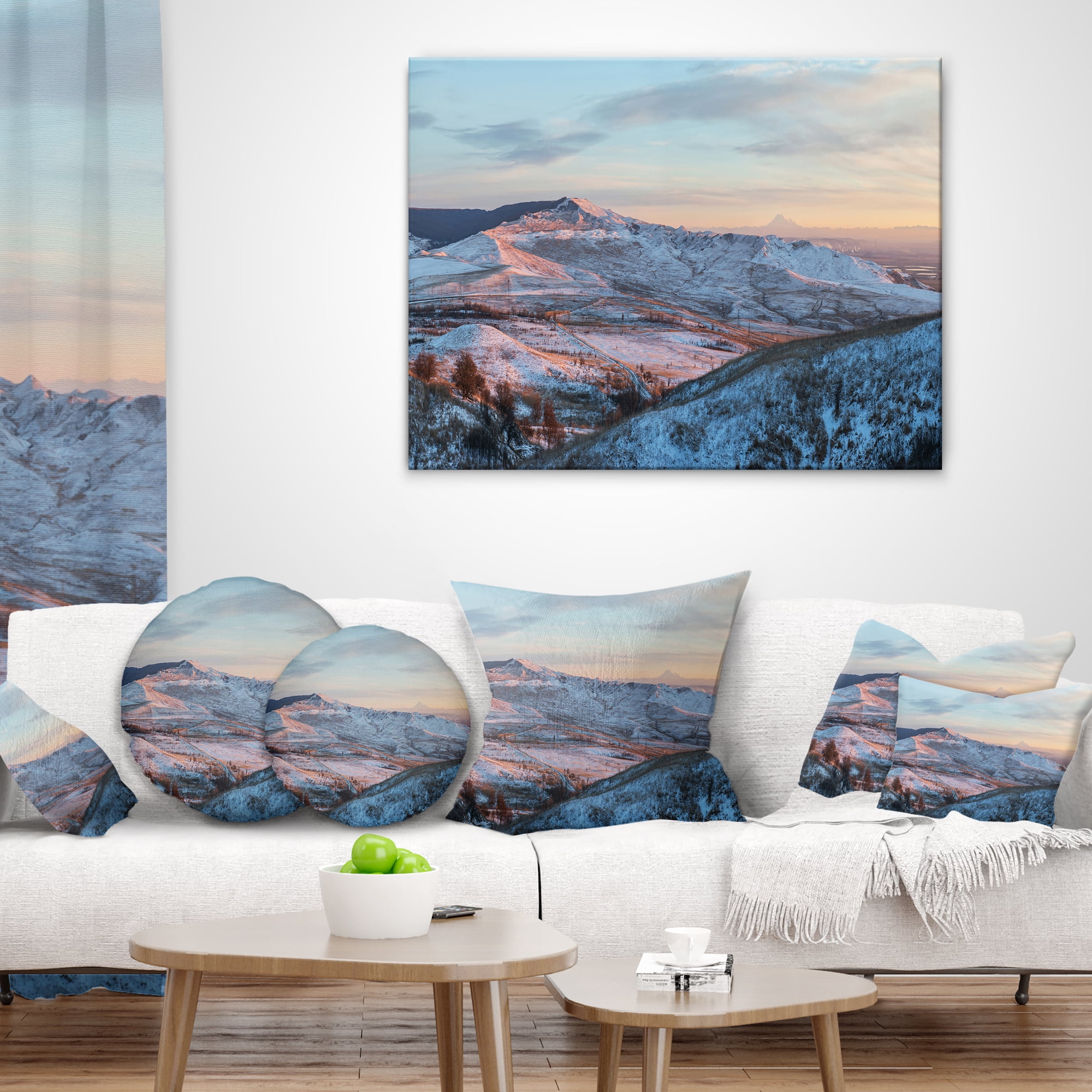 Designart View from Mount Strizhament - Landscape Printed Throw Pillow - 16x16