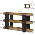 thumbnail image 3 of Finmind 63-Inch Farmhouse Console Table, 3-Tier Entryway Table with Storage, Rustic Brown & Black Wood Sofa Table for Living Room, Hallway, Entryway, 3 of 7